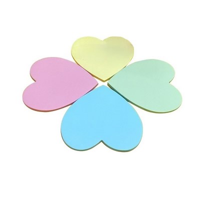 100 Sheets Love-Shaped Blank Sticky Note 2.75"x2.75"