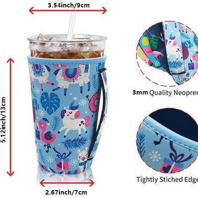 Full Color Coffee Neoprene Sleeve With Handle 22-24oz