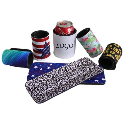 Custom Full-color Sublimated Slap Wrap Neoprene Can Cooler 5mm