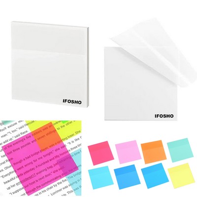 3x3" Clear Transparent Sticky Notes Self-Adhesive See Through Sticky Notes for School Office
