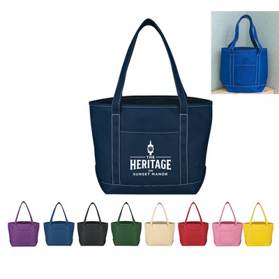Medium 24 Oz. Cotton Canvas Yacht Tote –13" x 19"x 6"-Screen Printing
