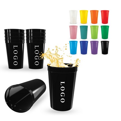 22oz Stackable Plastic Stadium Cups for Party Camping Outdoor