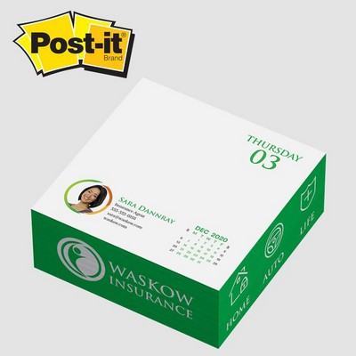 Post-it® Custom Printed Notes Calendar Cubes - 4 x 4 x 1 5/8