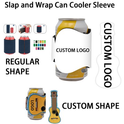 Custom Slap Wrap Neoprene Beverage Can Cooler