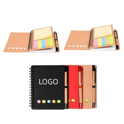 Kraft Spiral Notebook Set With Accessories