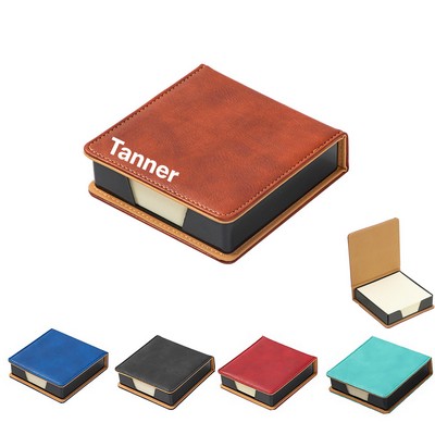 Portable 140 Sheets Leather Sticky Notes Organizer