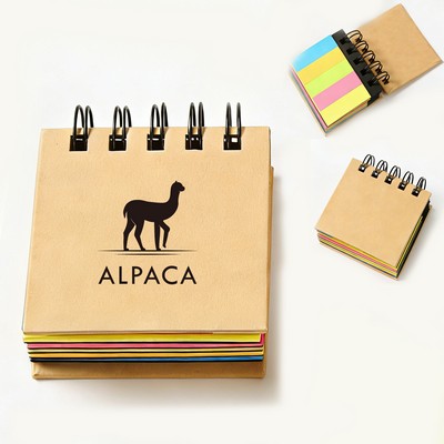 Portable Spiral Notebook with Sticky Notes