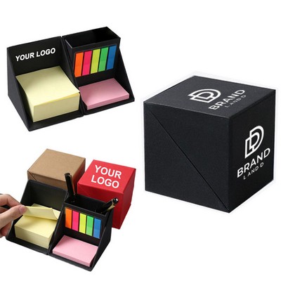 Multi Function Sticky Notes Cube Box With Pen Holder