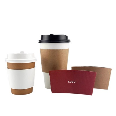Corrugated Kraft Paper Cup Sleeve for 12–16 oz Paper Cups